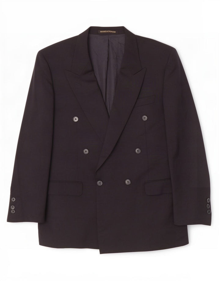 Giacca blazer doppiopetto da uomo Marks & Spencer UK 40 medio blu navy