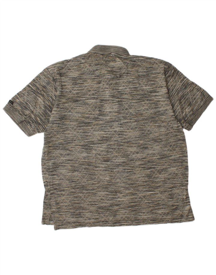 Polo da uomo IZOD grande in cotone geometrico grigio