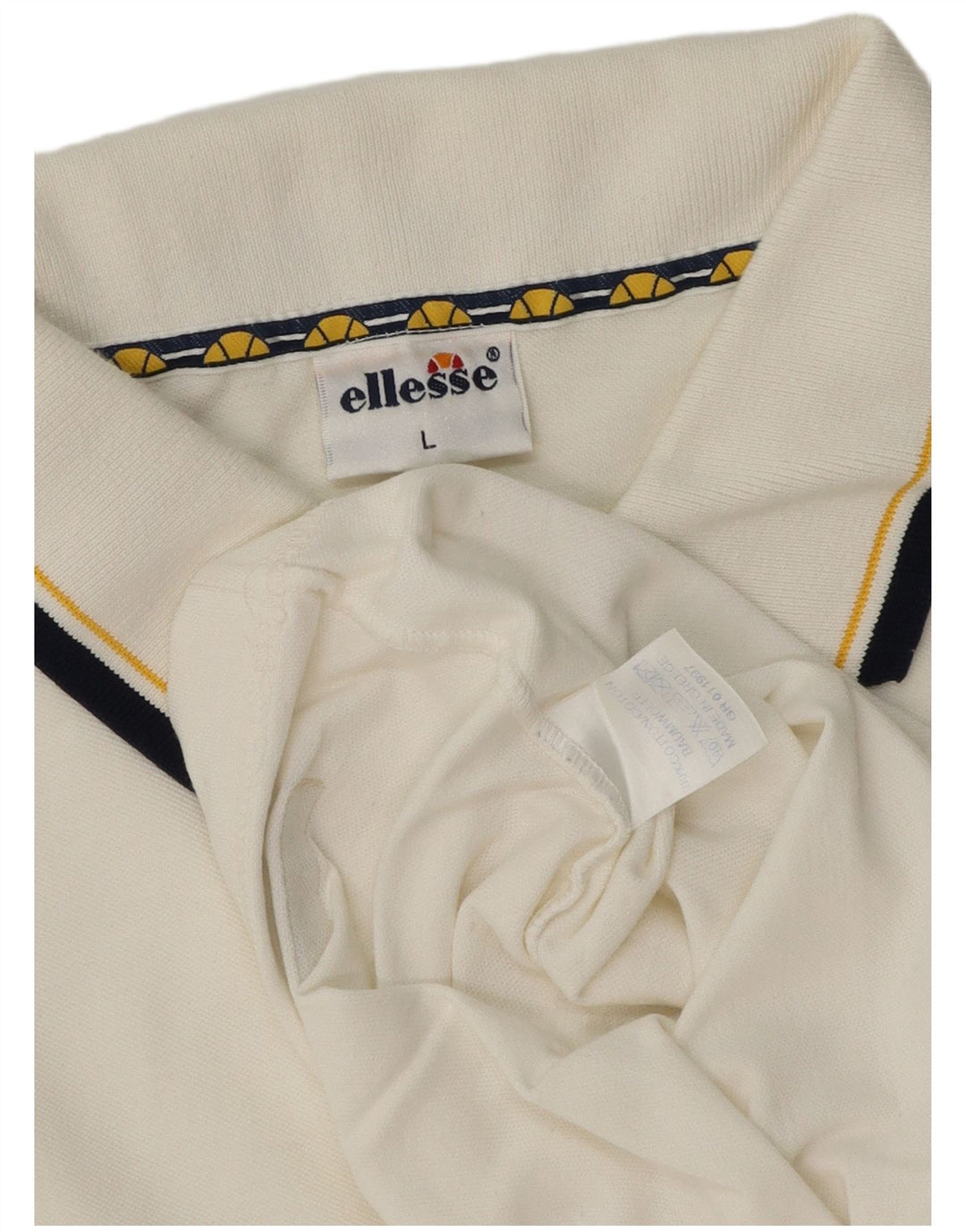 Polo da uomo Ellesse grande in cotone bianco