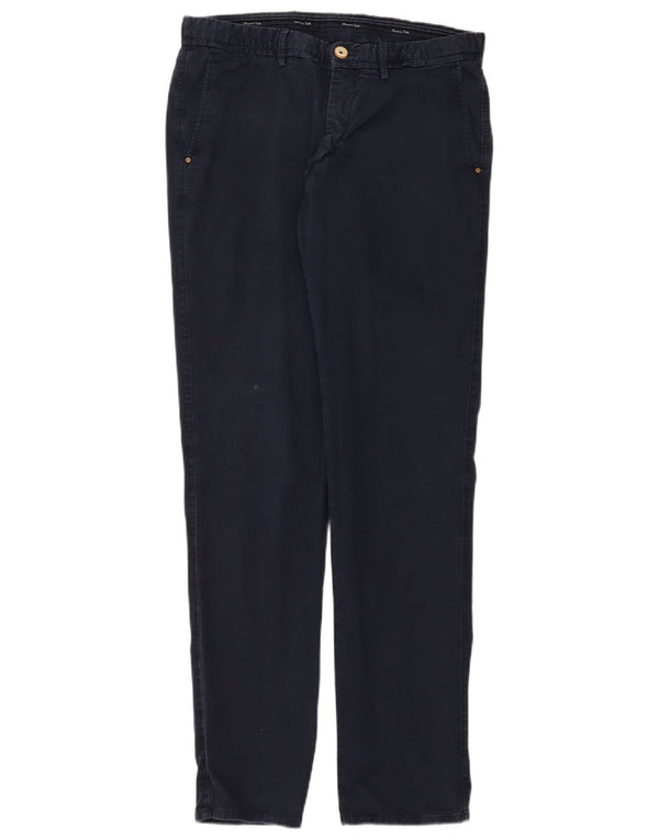 MASSIMO DUTTI Mens Slim Fit Chino Trousers EU 42 Large W32 L34 Navy Blue