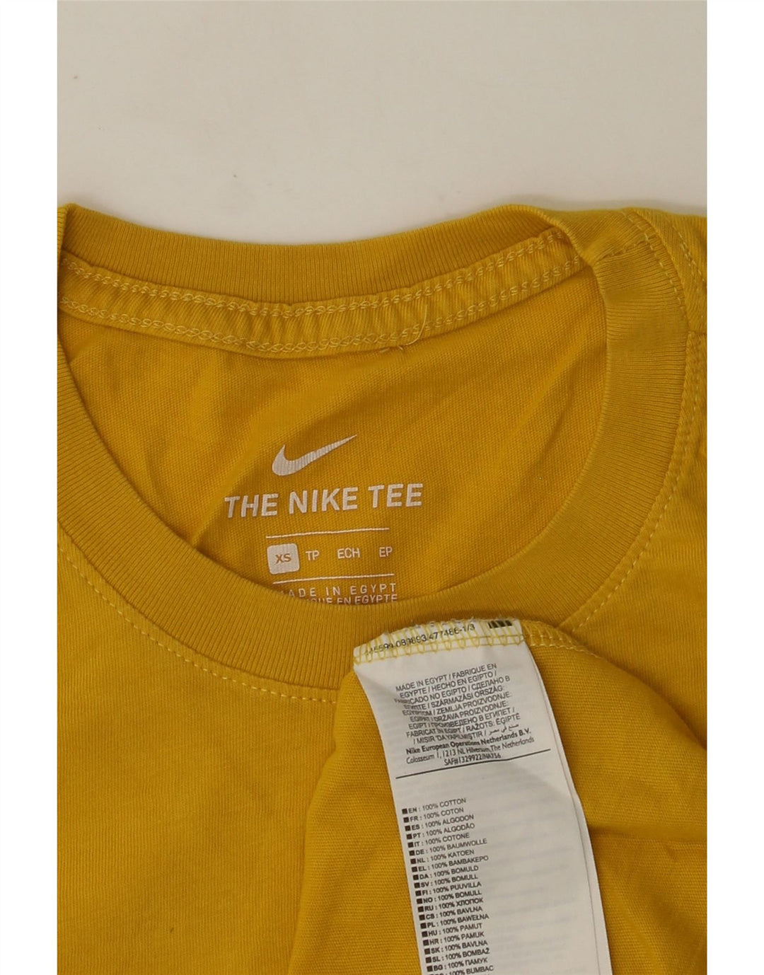 T-shirt grafica da uomo NIKE Top XS in cotone giallo