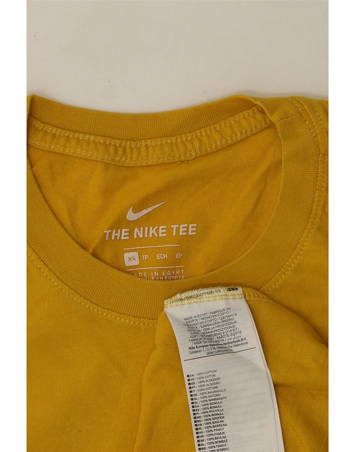 T-shirt grafica da uomo NIKE Top XS in cotone giallo