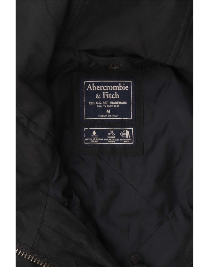 Giacca parka con cappuccio da donna Abercrombie & Fitch UK 14 medio blu navy