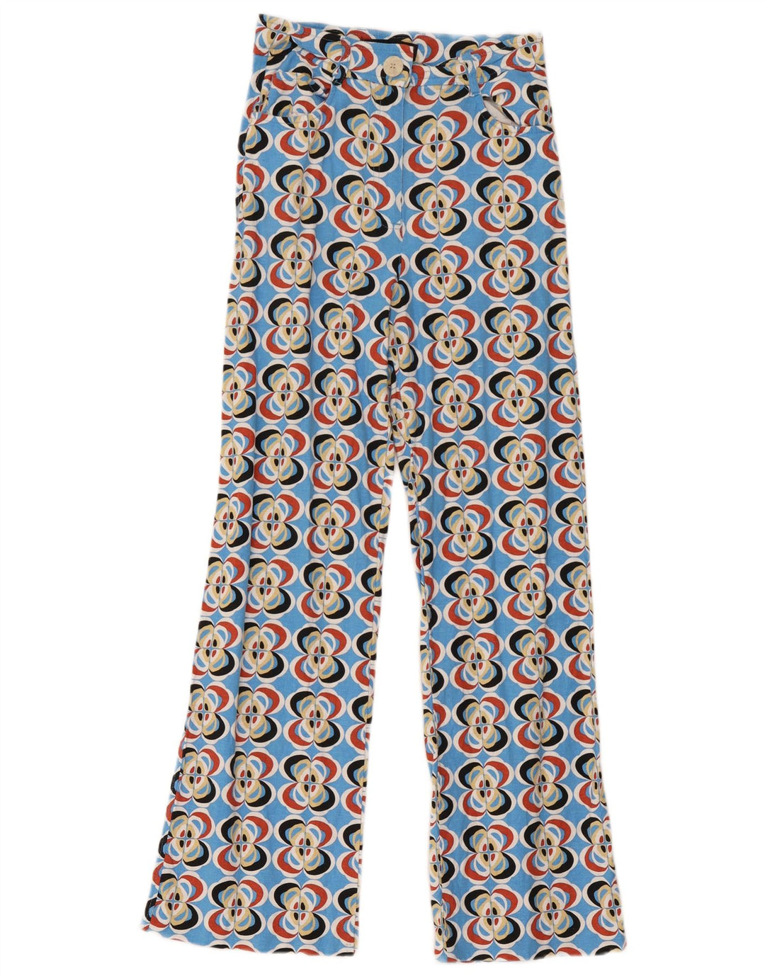 Pantaloni casual da donna Zara con motivo astratto XS W24 L28 multicolore