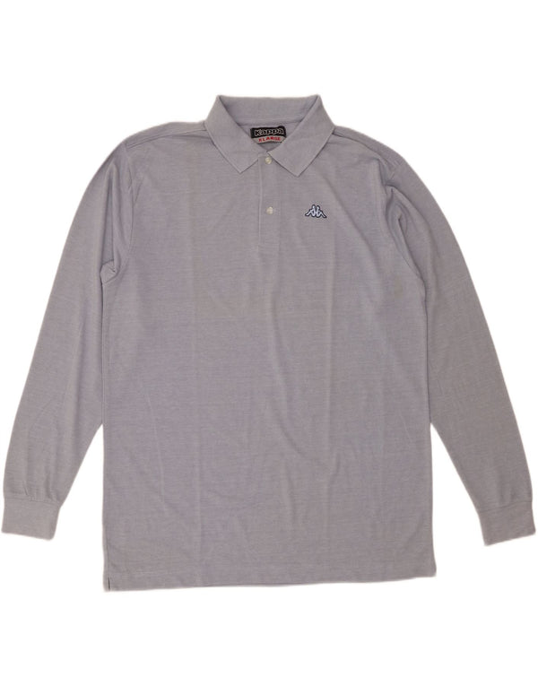 Polo Kappa Uomo Manica Lunga XL Blu Cotone