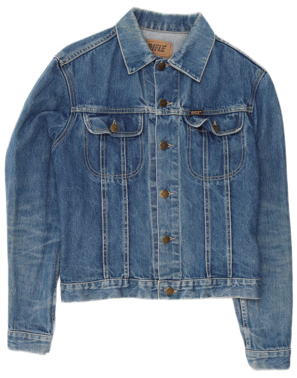 Giacca Jeans Donna Rifle IT 42 Blu Medio Cotone