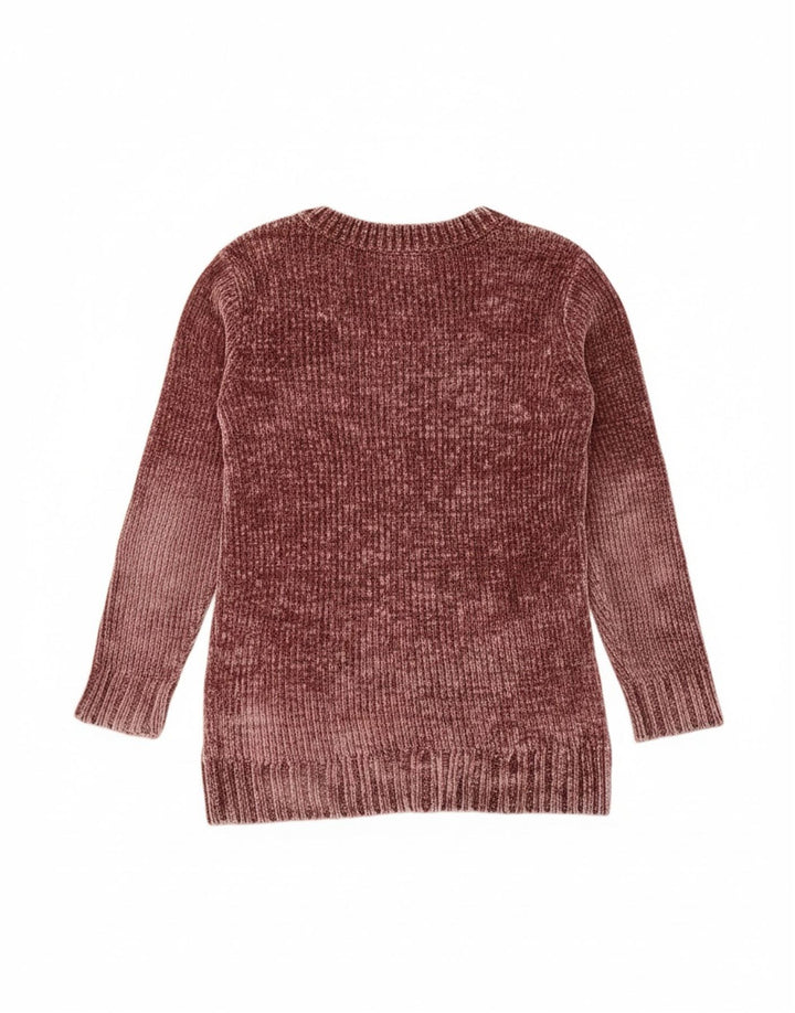 ORVIS Womens Oversized V-Neck Jumper Sweater UK 10 Small Burgundy