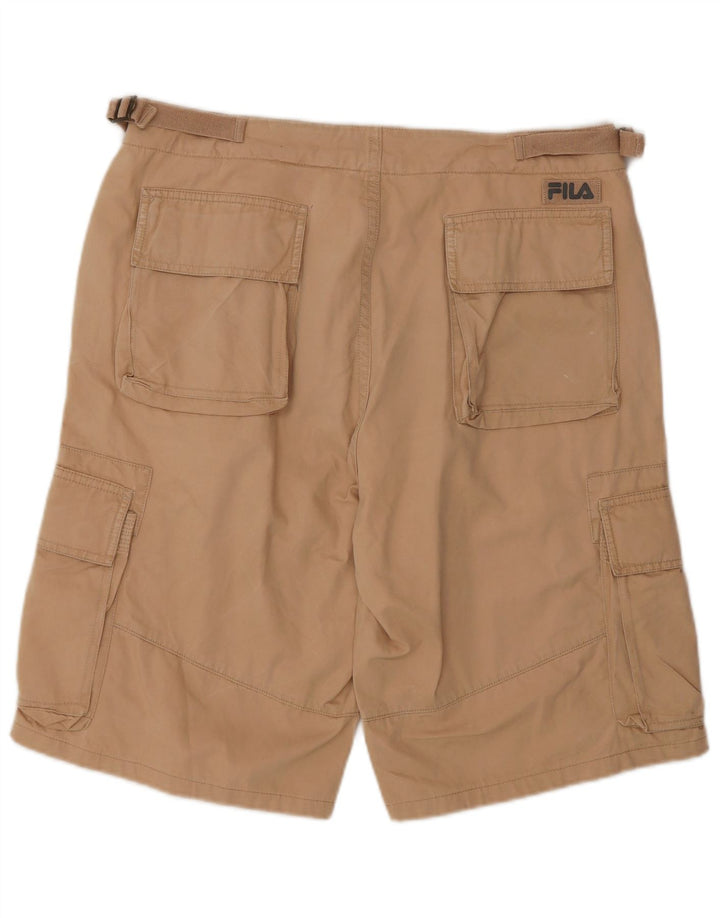 Pantaloncini cargo da uomo Fila W34 Large in cotone beige