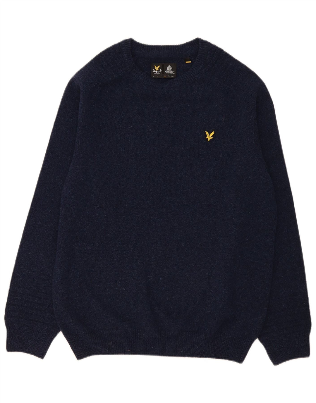 Lyle & Scott Uomo Maglione Girocollo Maglione Grande Lana Blu Navy
