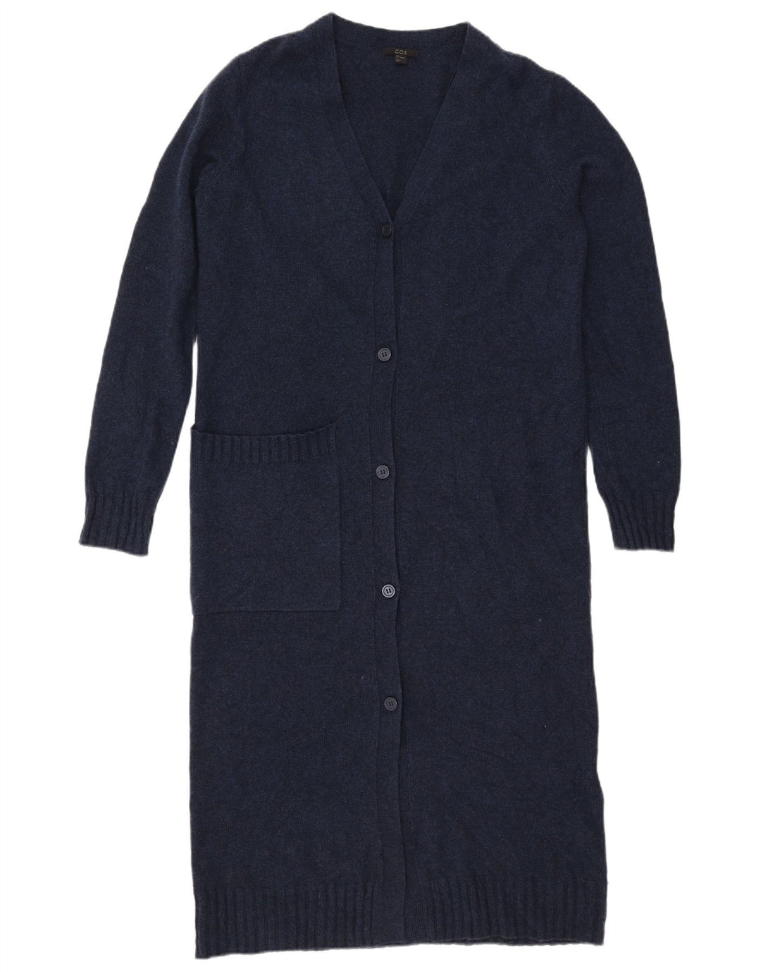 Maglione cardigan oversize lungo da donna Cos UK 10 piccolo lana blu navy