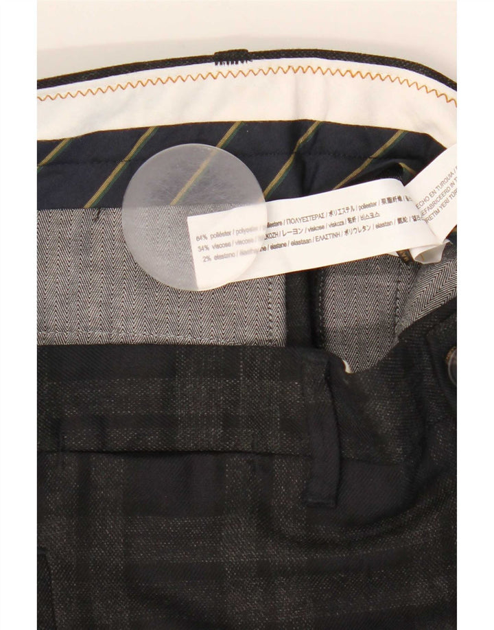 Pantaloni corti slim da uomo Zara EU 38 Small W30 L25 Poliestere a quadri grigi