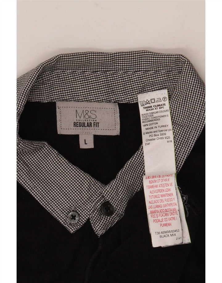 Maglione maglione collo alto vestibilità regolare da uomo Marks & Spencer grande nero