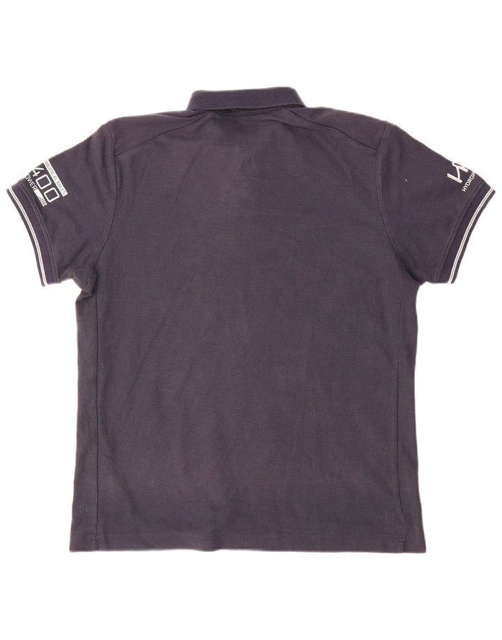 Polo grafica da uomo Helly Hansen in cotone blu navy medio