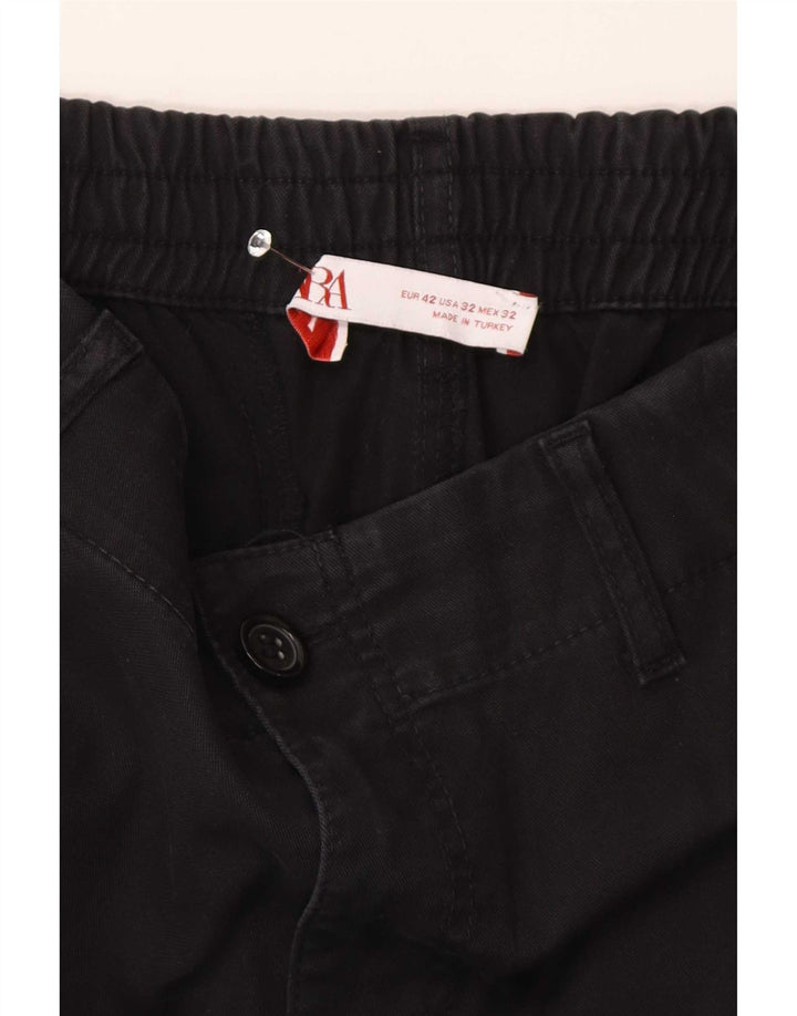 Pantaloni cargo dritti da uomo Zara EU 42 Large W32 L29 neri