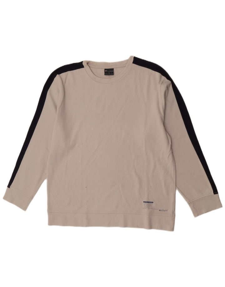 Felpa da uomo Champion Jumper XL in cotone color block bianco
