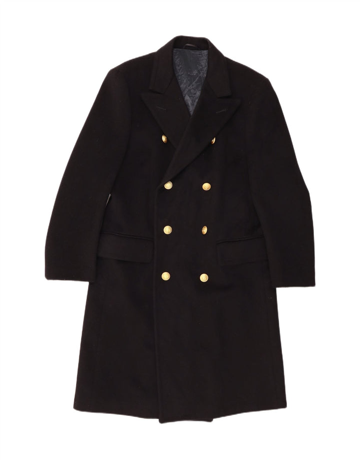 Cappotto doppiopetto vintage da donna IT 52 2XL Nero Classico