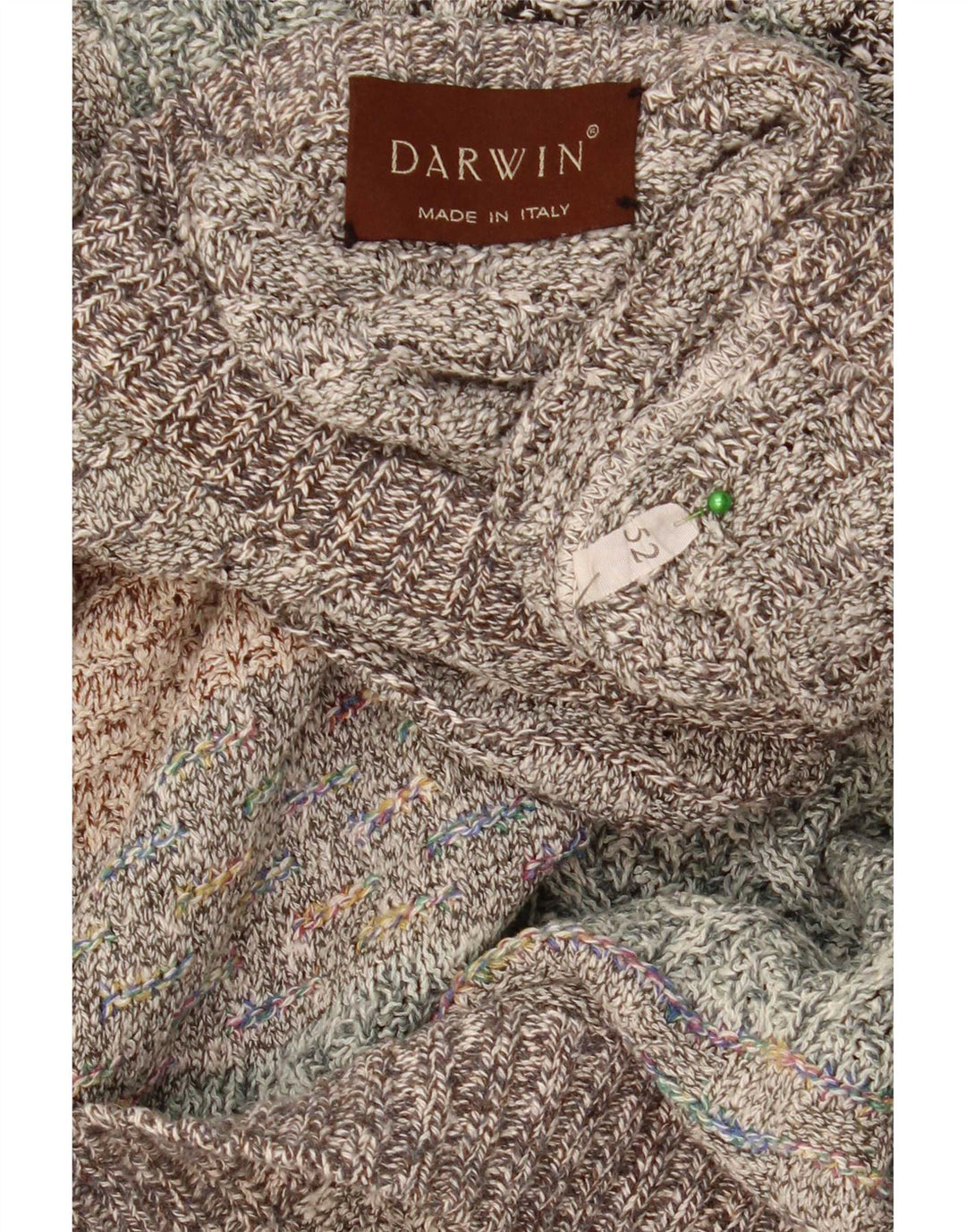 Maglione maglione girocollo da uomo Darwin taglia 52 grande a righe multicolore