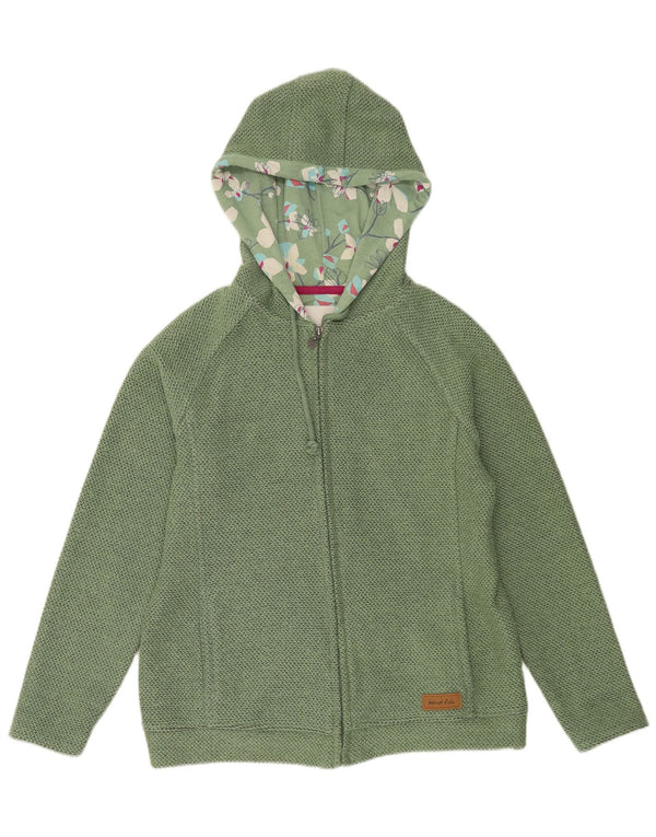 Maglione con cappuccio e zip da donna Weird Fish UK 14 Grande cotone verde
