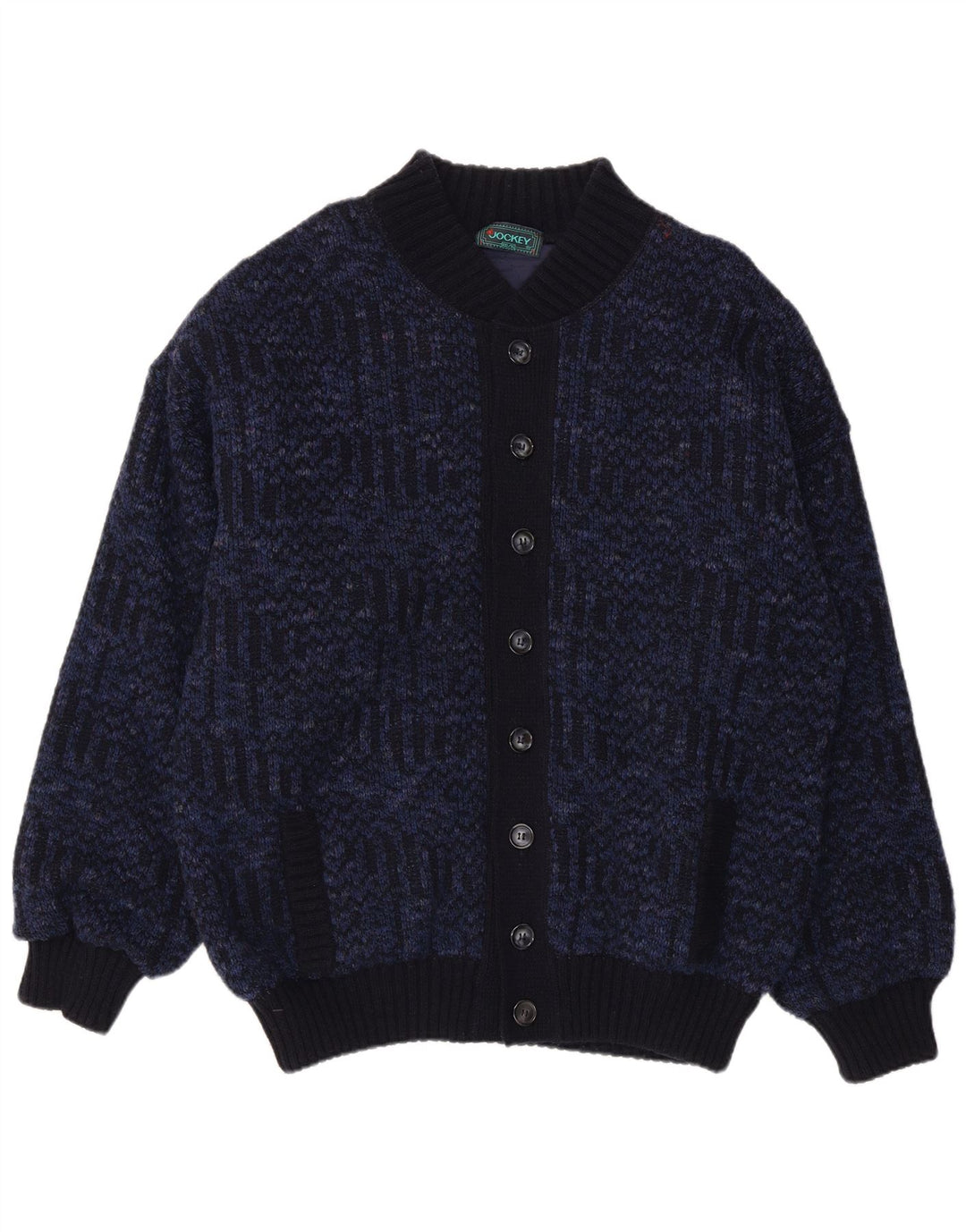 Maglione cardigan da uomo Jockey 2XL Lana screziata blu navy