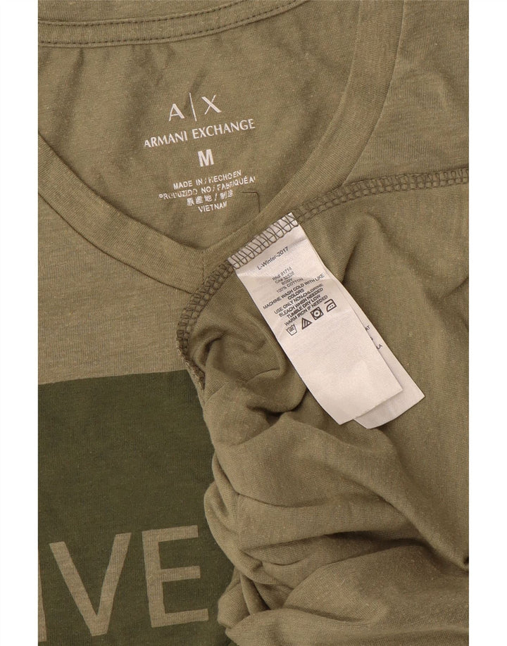 T-shirt grafica da uomo Armani Exchange Top in cotone kaki medio