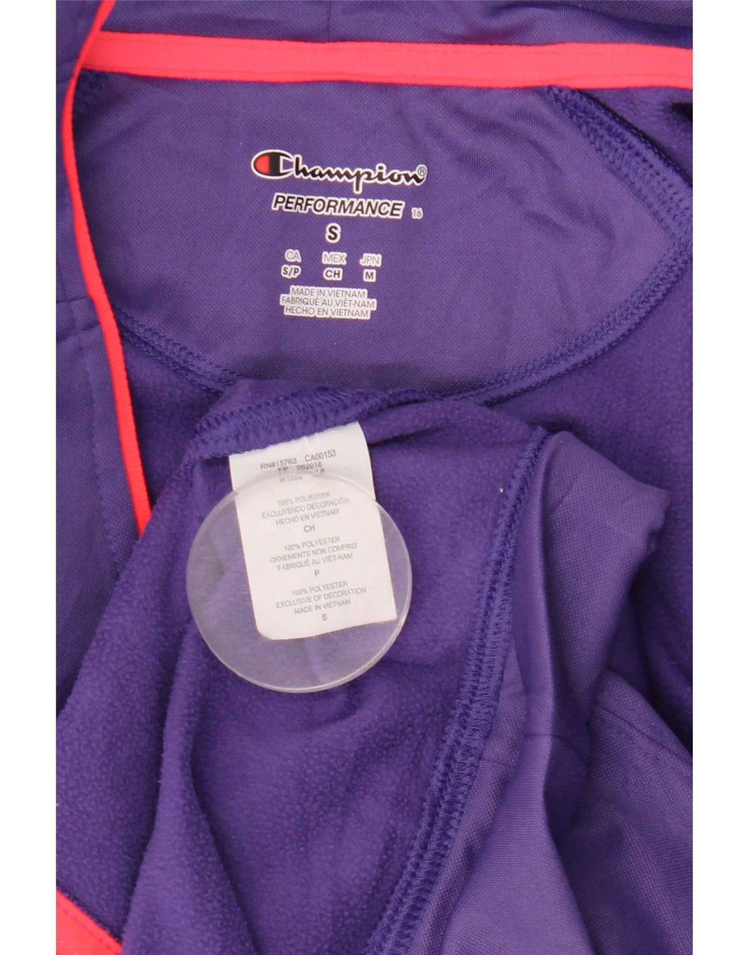Maglione con cappuccio e zip Champion da donna Performance UK 10 piccolo poliestere viola
