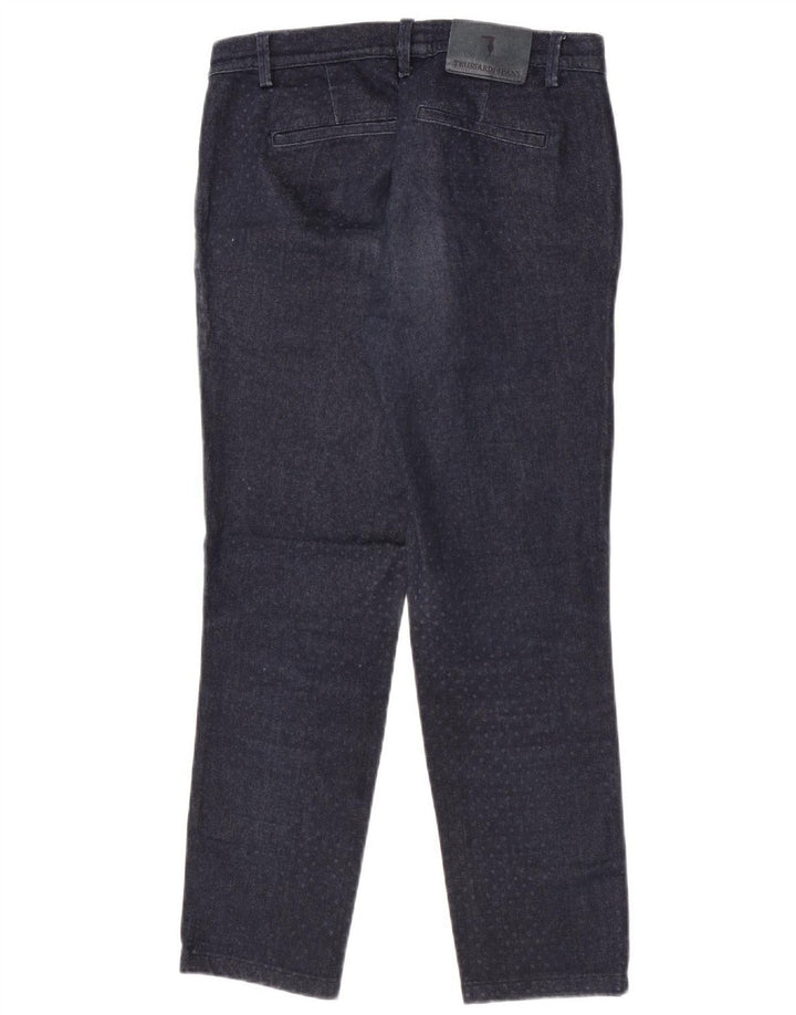 Jeans Dritti Donna Trussardi W30 L27 Blu Navy Maculato