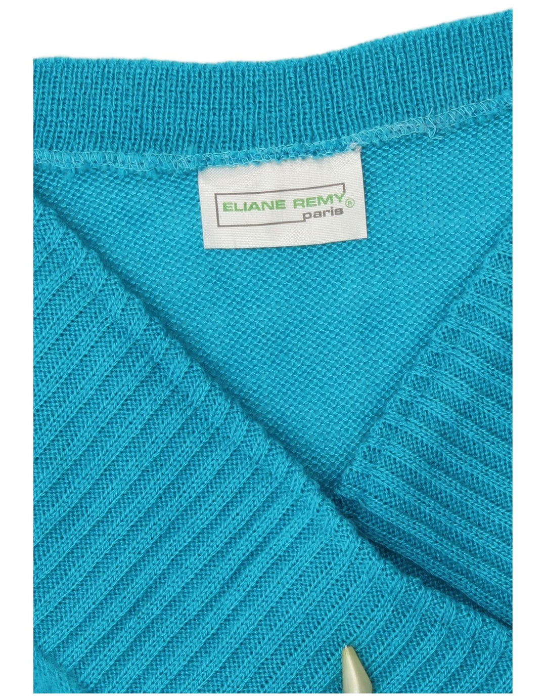 Maglione maglione vintage da donna con scollo a V UK 12 Acrilico blu medio