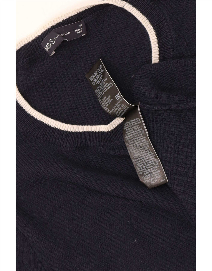 Camicetta a maniche corte da donna Marks & Spencer UK 16 Large Blu Navy