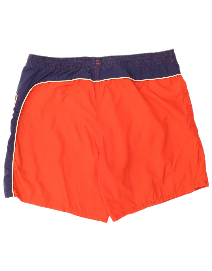 Pantaloncini da bagno grafici da uomo Fila Large rosso color block in poliammide