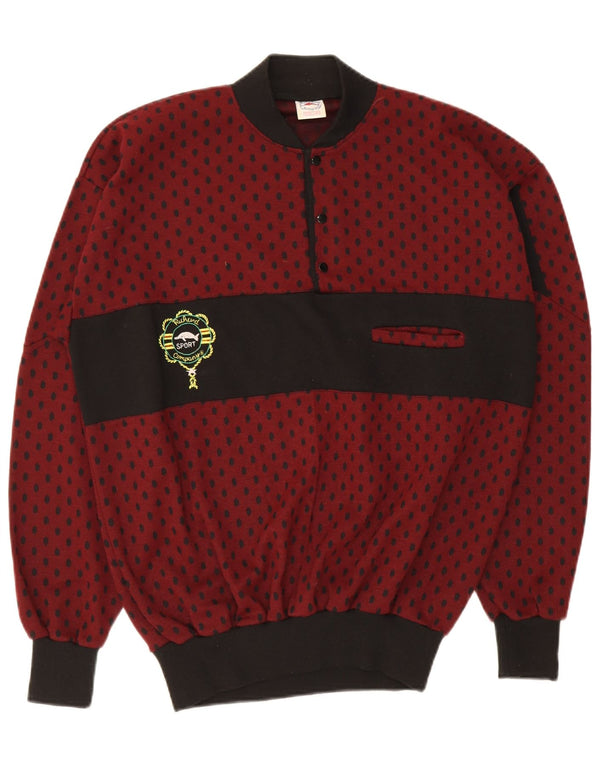 Maglione maglione girocollo vintage da uomo UK 46 2XL marrone maculato