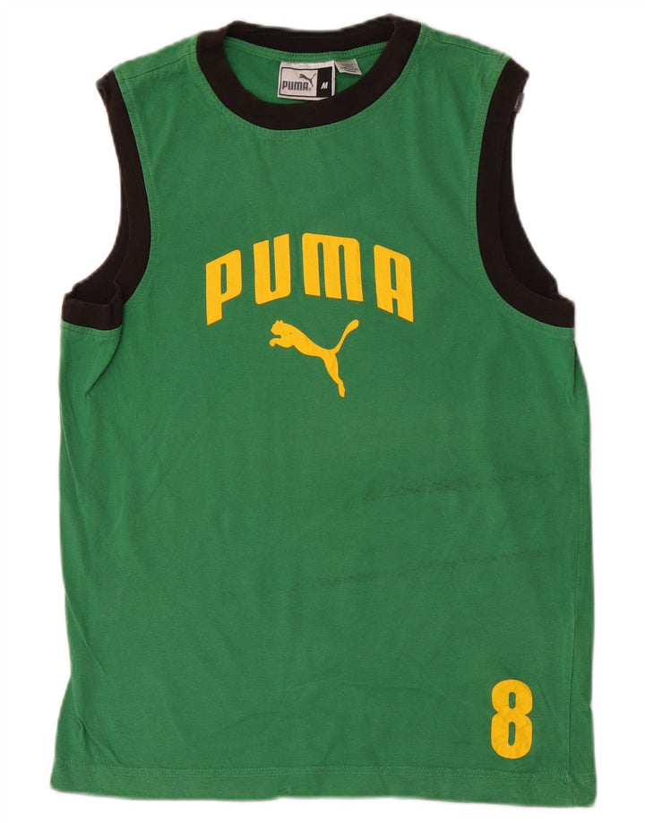 Canotta grafica da uomo Puma color block verde medio