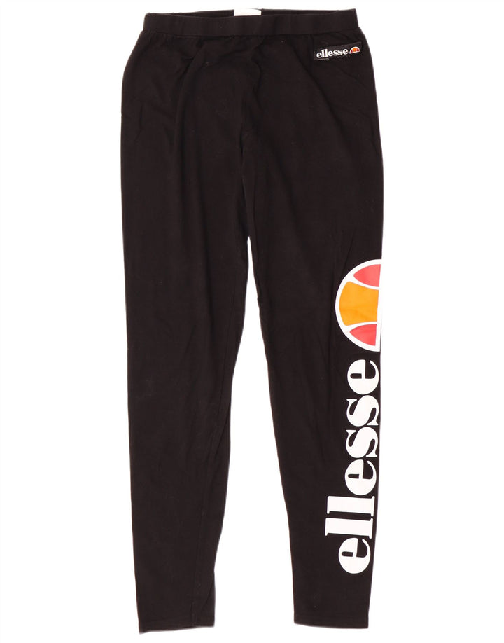 ELLESSE Leggings grafici da donna UK 12 Cotone nero medio
