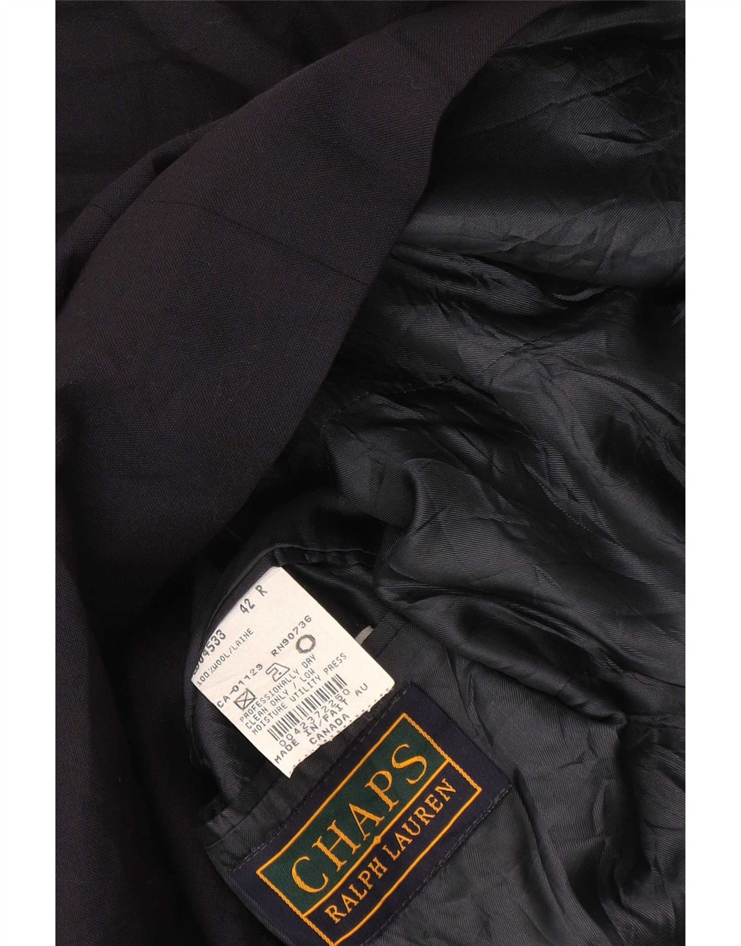 Giacca blazer doppiopetto da uomo Chaps taglia 42 grande blu navy
