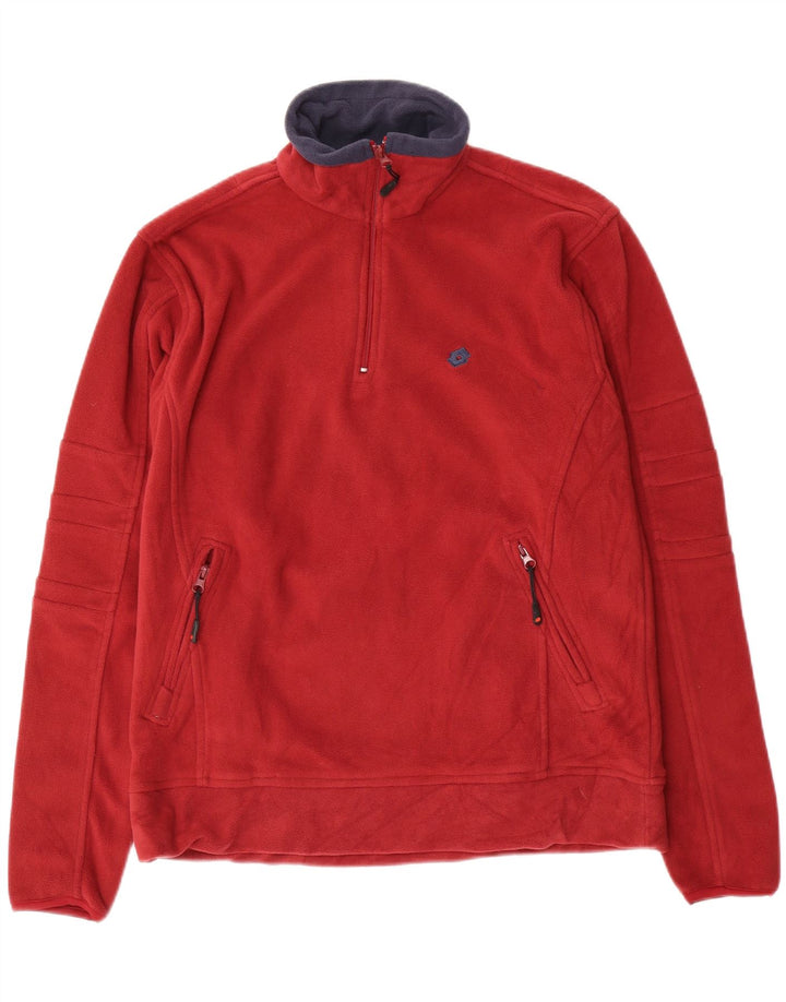 Maglione in pile da uomo LOTTO con zip e collo XL rosso poliestere