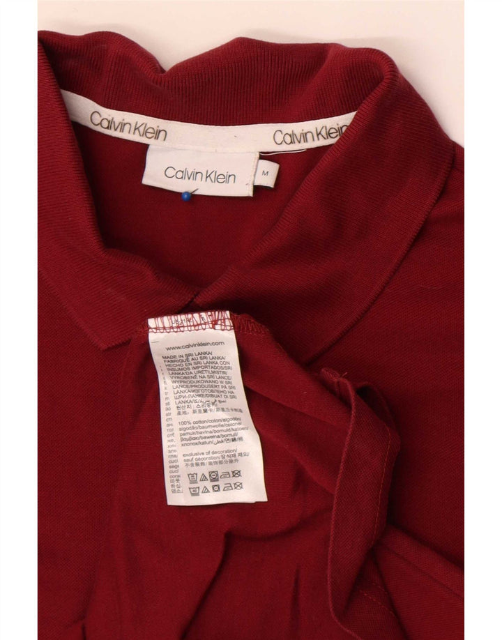 Polo da uomo Calvin Klein in cotone bordeaux medio