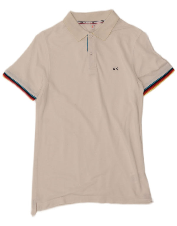 Polo Sun68 da bambino 11-12 anni Tencel bianco