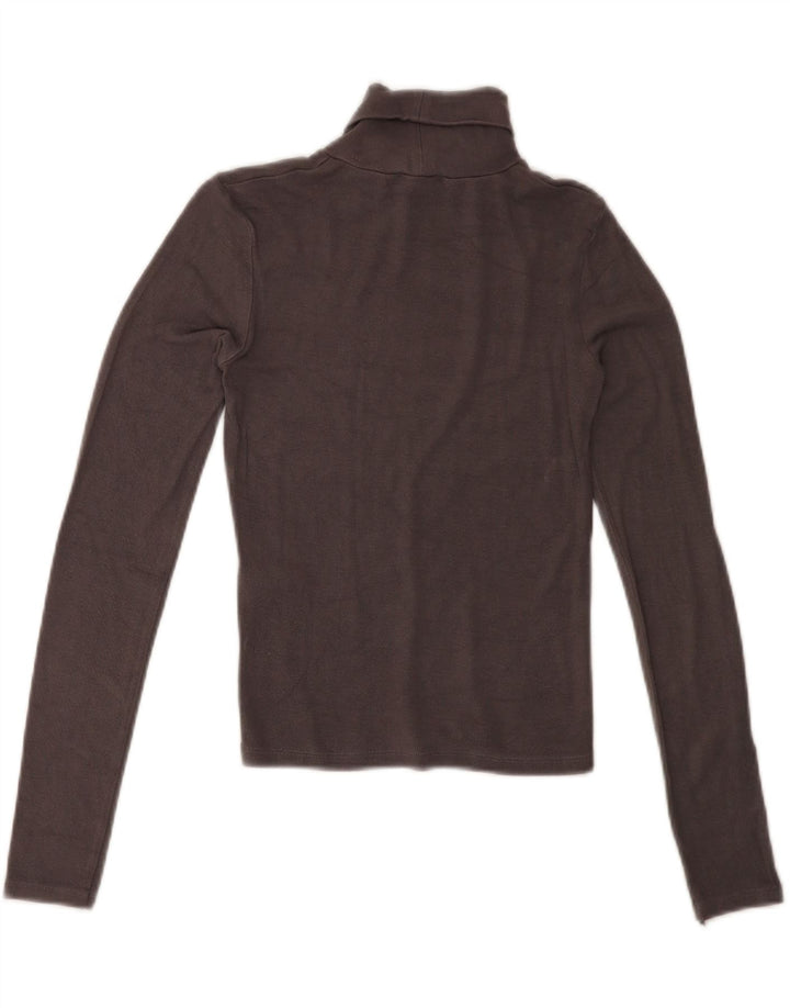 ZARA Womens Roll Neck Top Long Sleeve UK 8 Small Grey Viscose Vintage Zara and Second-Hand Zara from Messina Hembry 