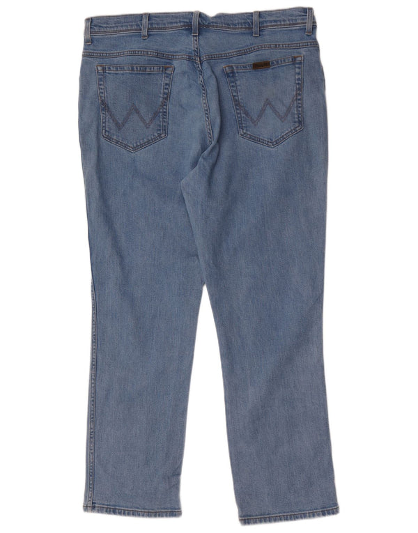Jeans dritti da uomo Wrangler vestibilità regolare W40 L30 cotone blu