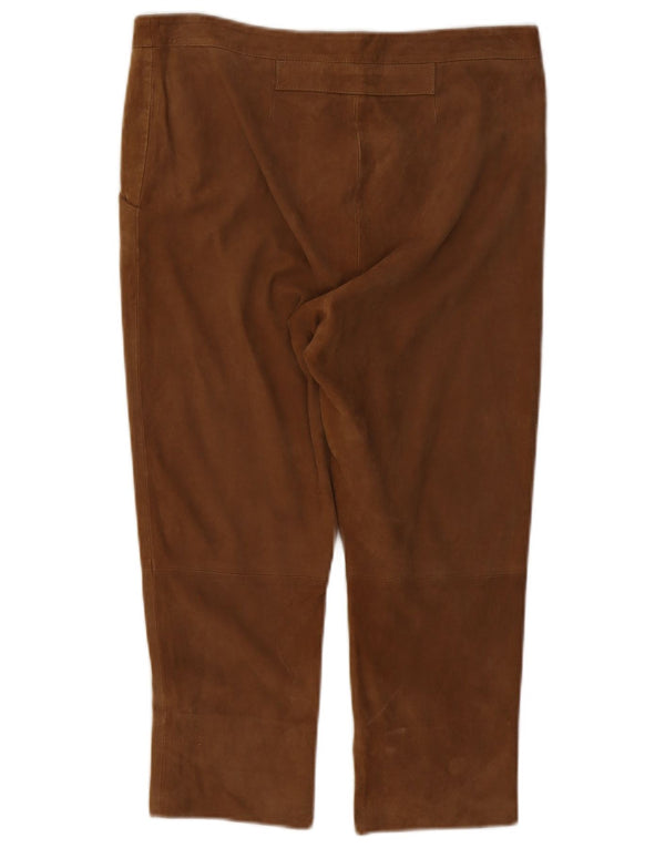 Pantaloni cropped in pelle scamosciata affusolati da donna LIU JO IT 42 medio W30 L19 Marrone
