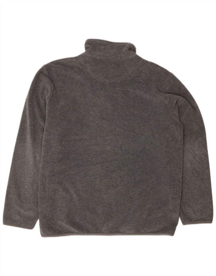 Hugo Boss Maglione in pile da uomo con zip sul collo, grande poliestere grigio
