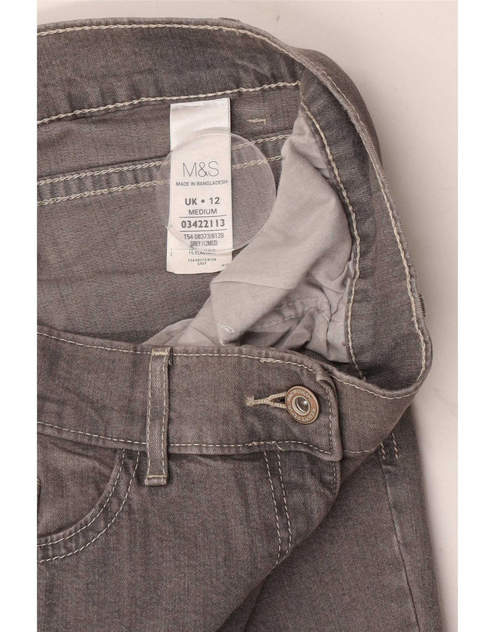 Jeans dritti da donna Marks & Spencer UK 12 medio W30 L28 cotone grigio