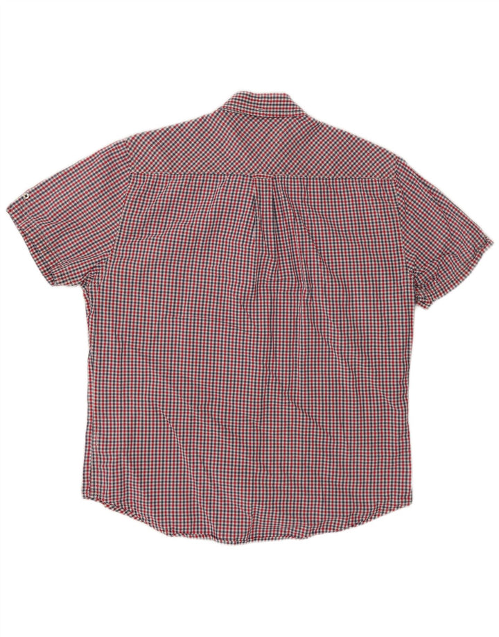 Camicia a maniche corte da uomo Ben Sherman in cotone a quadretti rosso medio