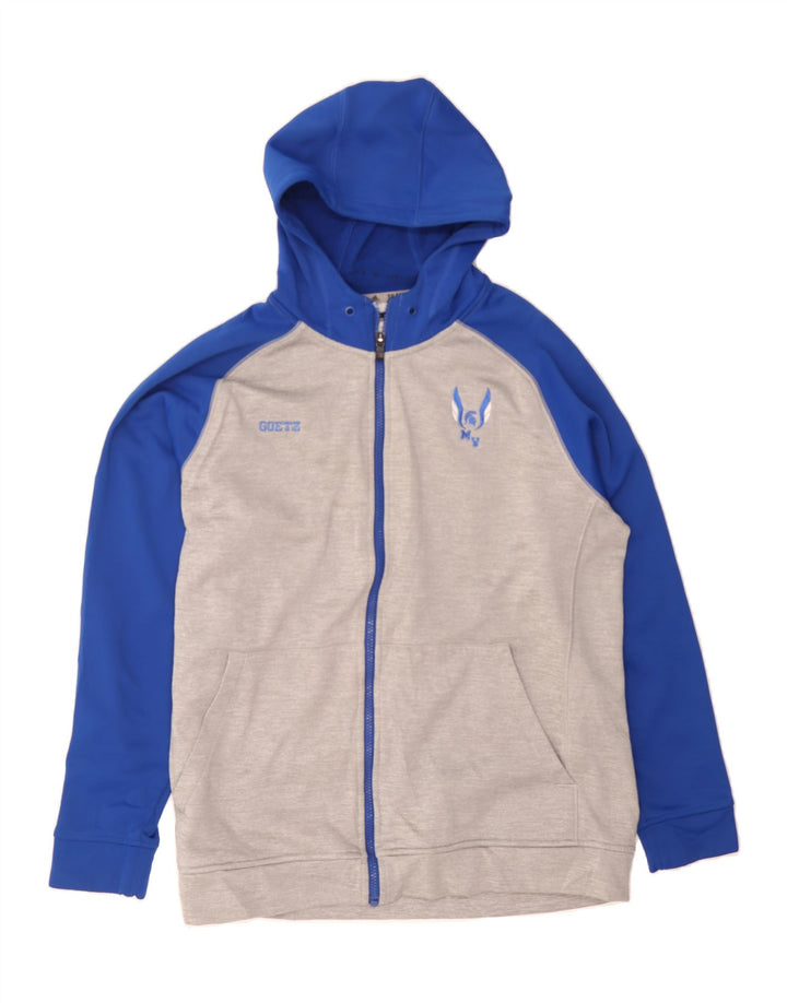 ADIDAS Mens Climawarm Zip Hoodie Sweater Large Blue Colourblock Polyester Vintage Adidas and Second-Hand Adidas from Messina Hembry 