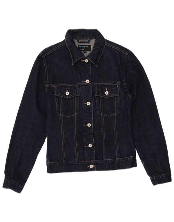 Giacca di jeans da donna VINTAGE EU 38 cotone medio blu navy