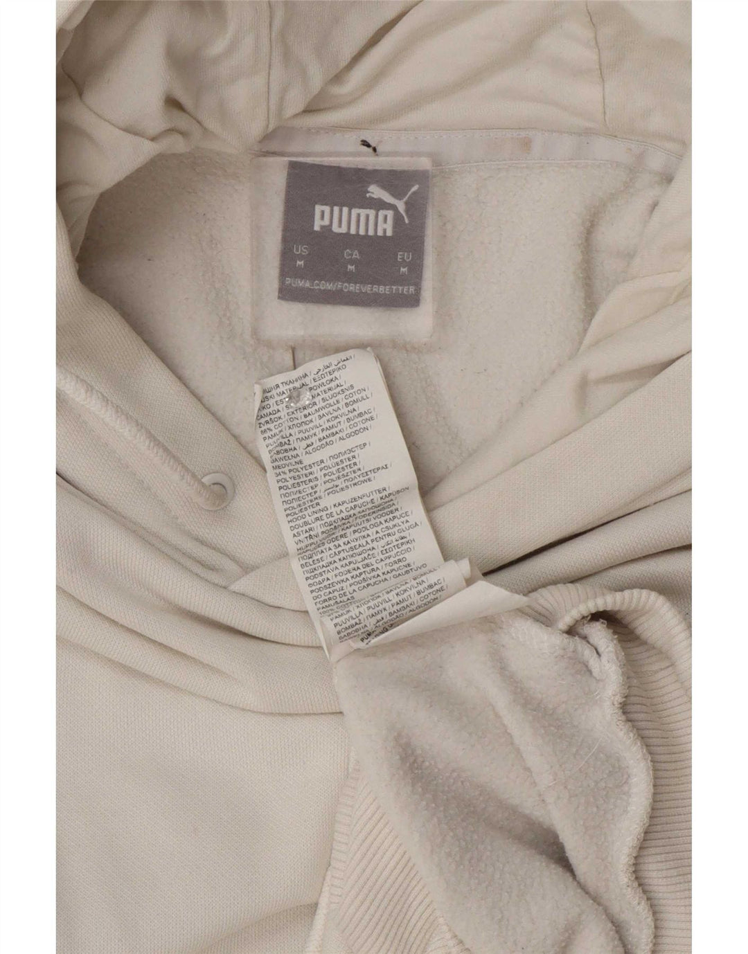 Felpa con cappuccio grafica da uomo Puma in cotone color block bianco medio