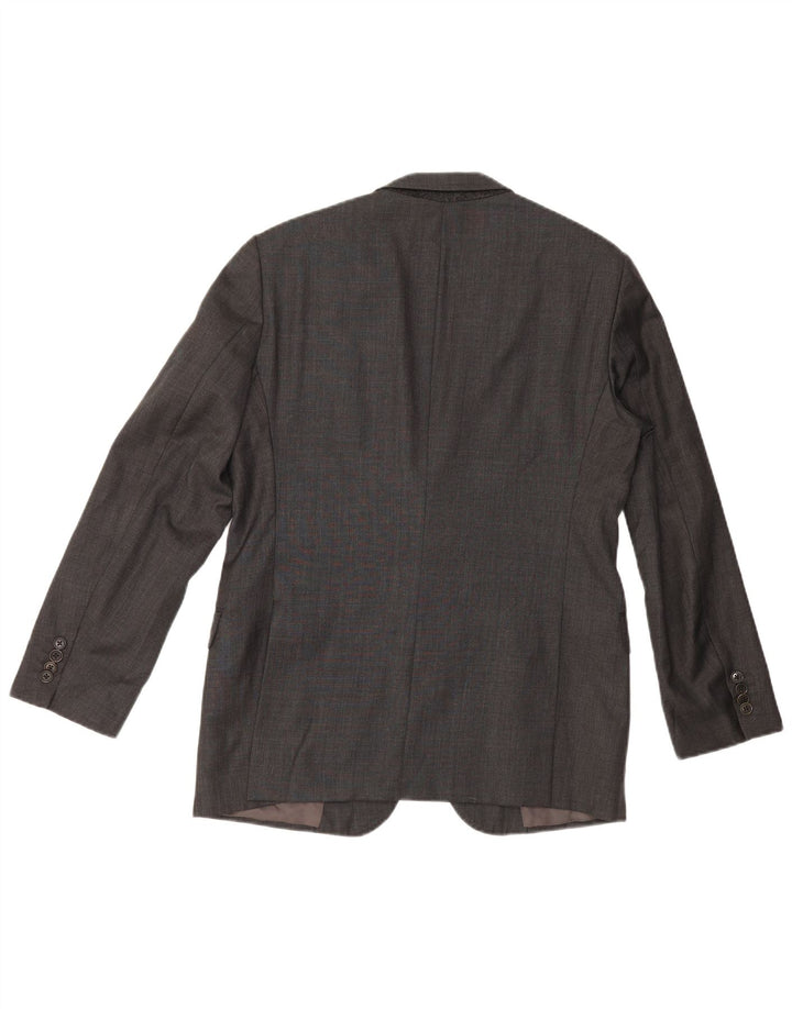 Giacca blazer da uomo a 2 bottoni Armani Collezioni IT 50 Large in lana grigia
