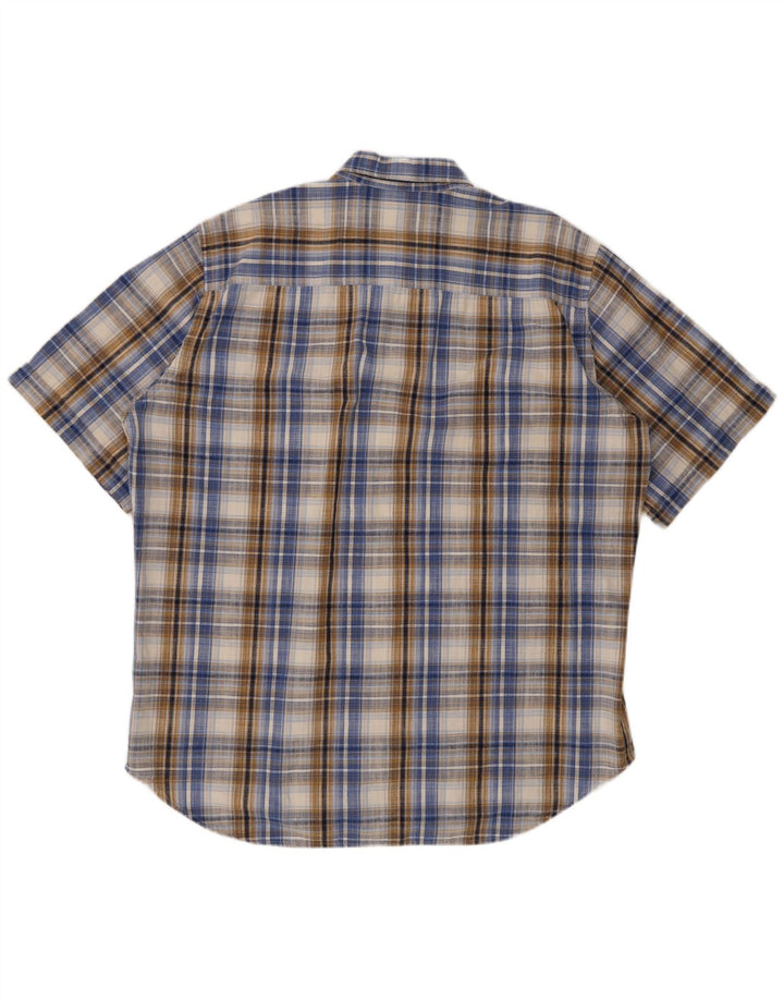 Camicia a maniche corte da uomo Marlboro Classics 2XL in cotone a quadri multicolore