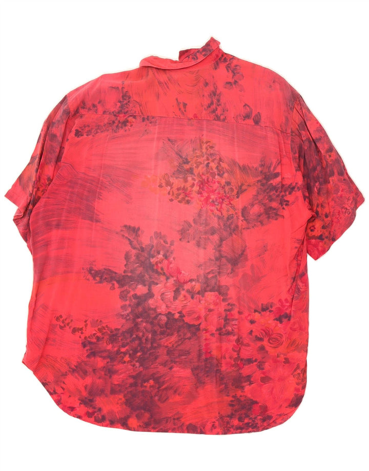 GIN TONIC Mens Short Sleeve Shirt Large Red Floral Vintage Gin Tonic and Second-Hand Gin Tonic from Messina Hembry 
