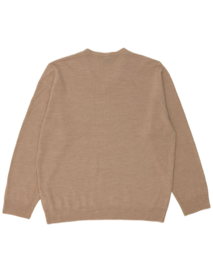 Maglione da uomo Marks & Spencer vestibilità regolare con scollo a V 2XL Acrilico beige