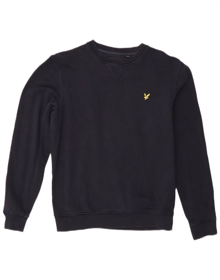 Lyle & Scott Felpa da uomo Maglione piccolo in cotone blu navy